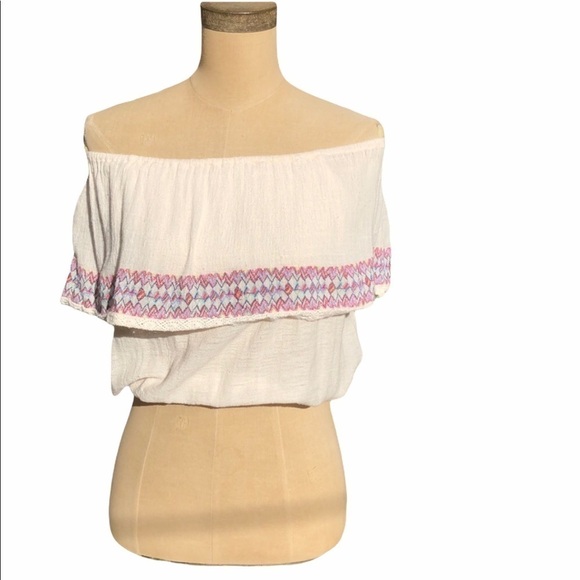 Billabong embroidered off the shoulder crop top - Picture 1 of 6